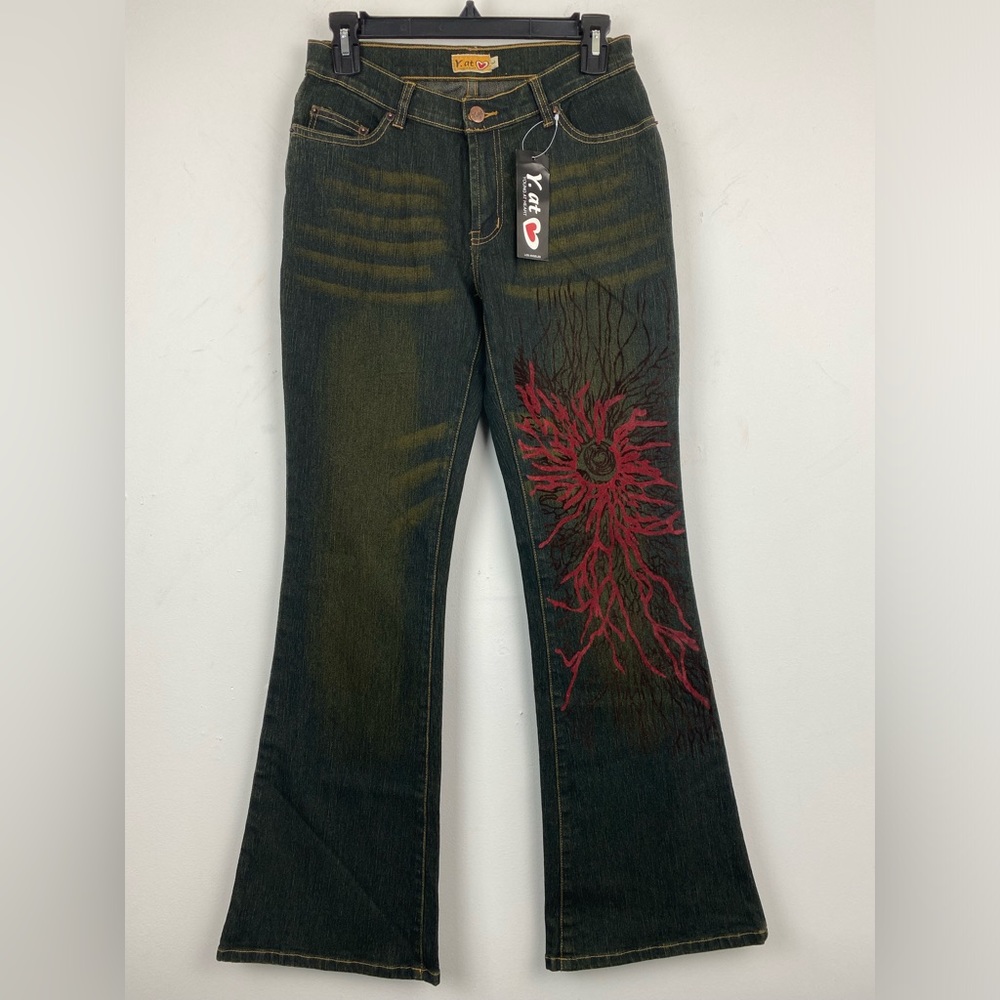 Vintage Young At Heart size Small & XL Blue Denim Flare Leg Jeans